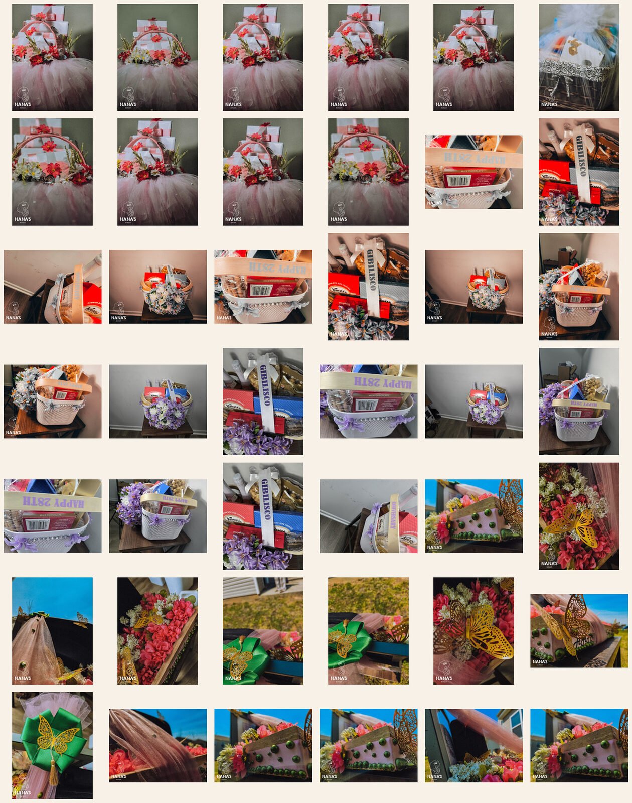 Custom gifting source sheet with gift project images