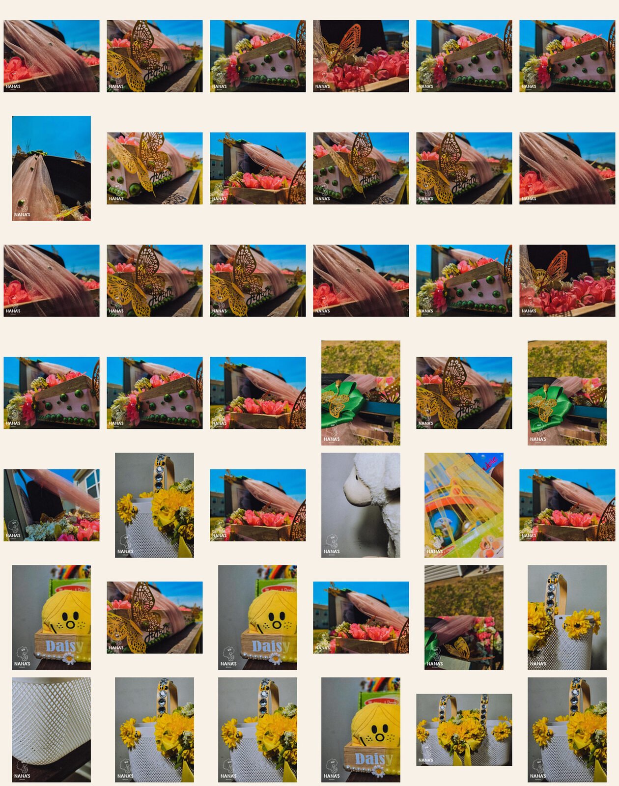 Curated gift source sheet with event gift images