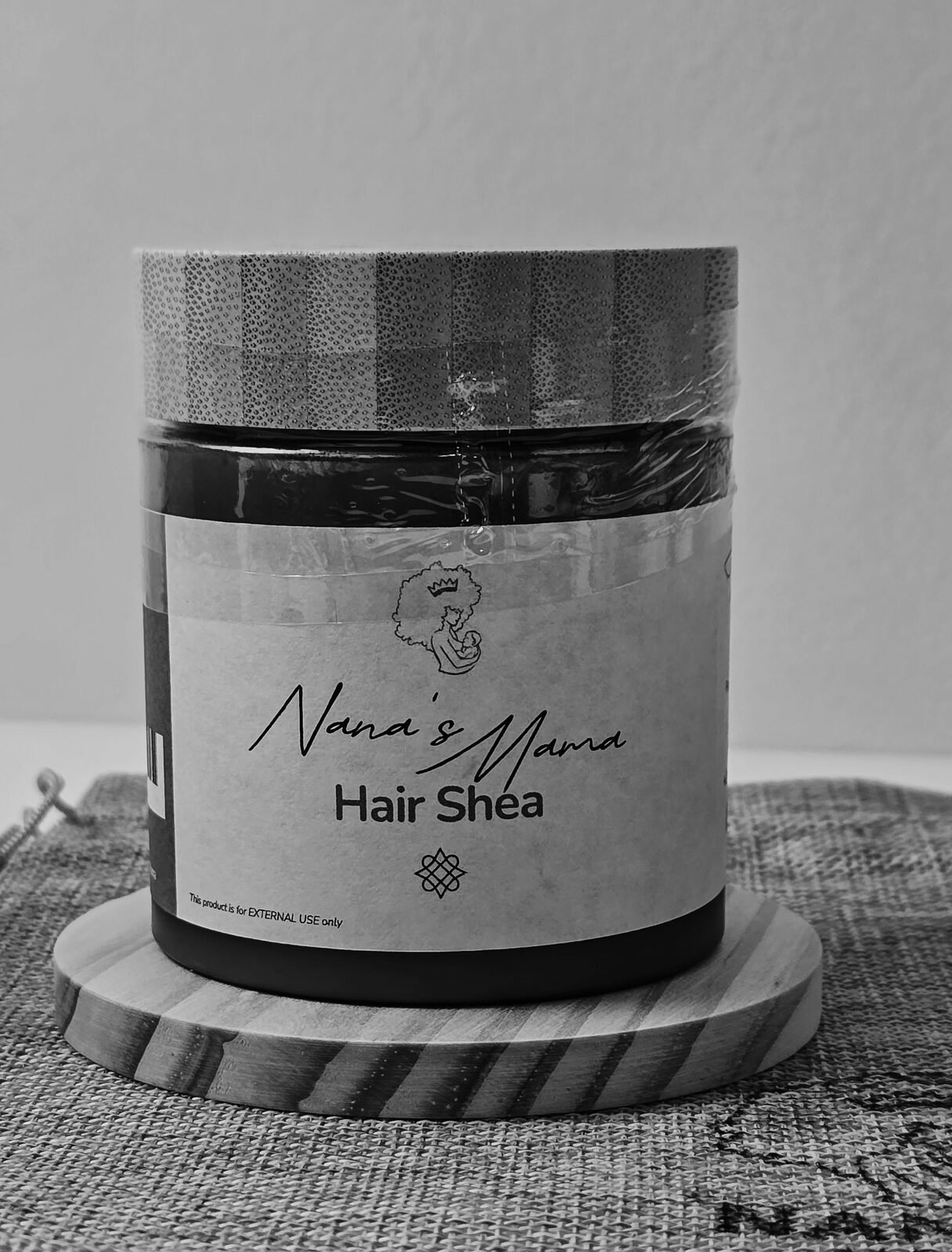 Hair shea butter jar closeup