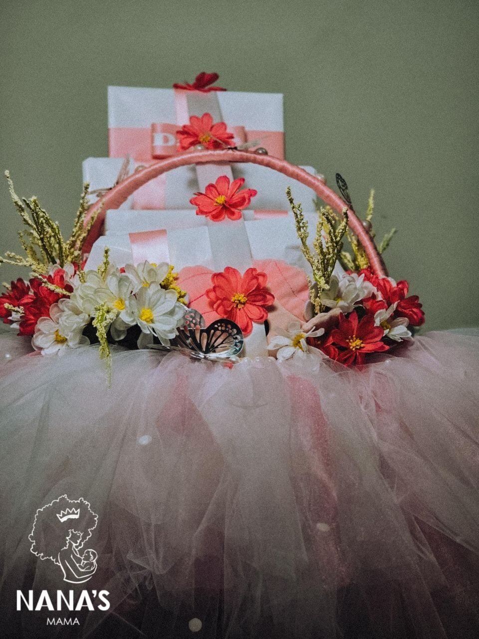 Pink floral curated wedding gift hamper