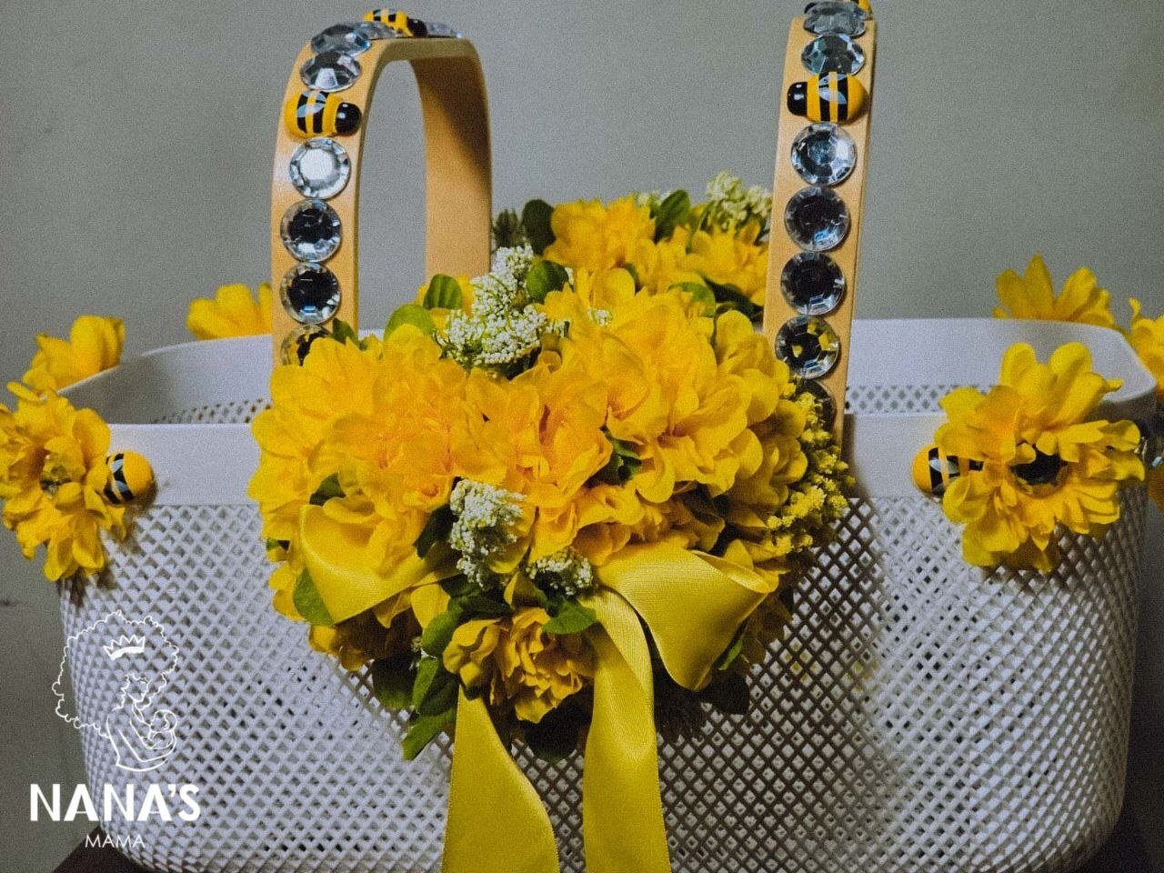 Yellow bee floral curated gift basket